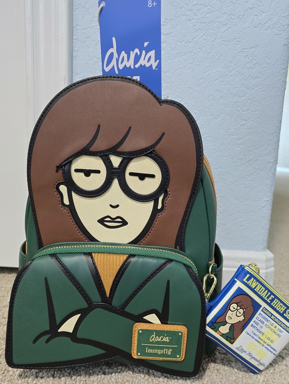 Loungefly Daria Green and Brown Character Mini Backpack